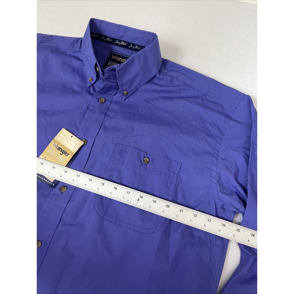 Wrangler George Strait Collection Blue Western Button Down Shirt MGS275P L - Picture 4 of 5